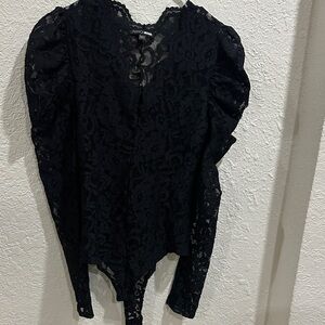 Fashion Nova Elegant Black Lace Bodysuit